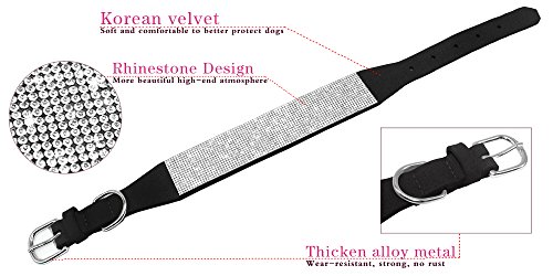 Didog Rhinestone Dog Collar - Made Of Soft Velvet Colored Material - Suit For Girl Or Female Medium Large Dog Breeds #TOP3
