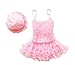 Taiycyxgan Girls Princess Lace Layer Swimsuit TuTu Dress One-Pieces Swimwear Tankini,Pink,Small / 1-2 Years