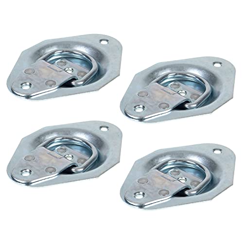 US Cargo Control Recessed Pan Fitting with D-Ring (4-Pack) 900 lb Break Strength