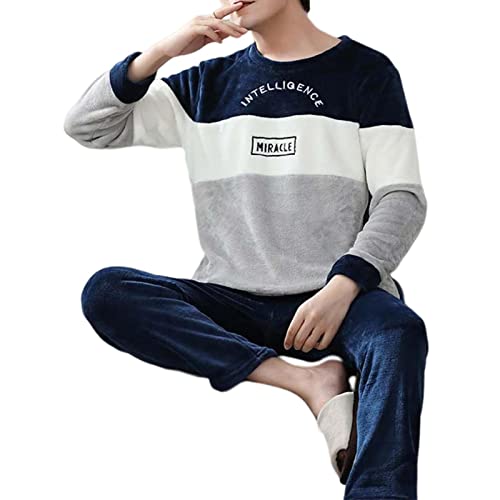 Rotyroya Conjuntos de pijama de invierno para hombre, pantalones de pijama para mantener el calor, color blanco térmico, talla XL
