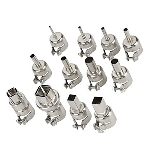 Heißluftpistolen-Düse, Wärmedüse, 12-teiliges Stahl-Wärmedüsen-Set für 850 Heißluft-Lötstation, Reparaturwerkzeug, Zubehör, Wärme, Löten, Heißluftpistolen