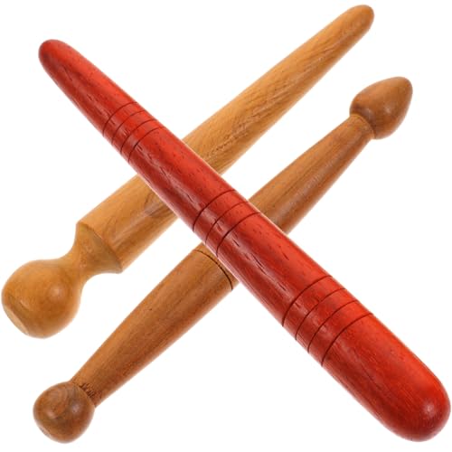 FOMIYES - FOMIYES Traditional Thai Wooden Massage Sticks, Reflexology Hand Foot Massage Tool, Trigger Point Massager for Face Back and Neck Release 3pcs