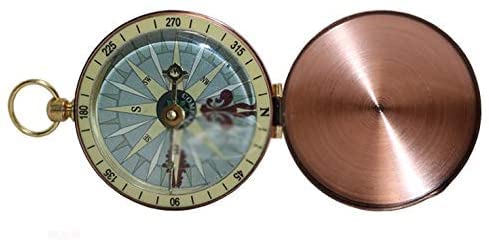 Brújula portátil Camping Senderismo brújula de Bolsillo navegación Bronce Concha Reloj de Bolsillo Cadena Colgante brújula multifunción