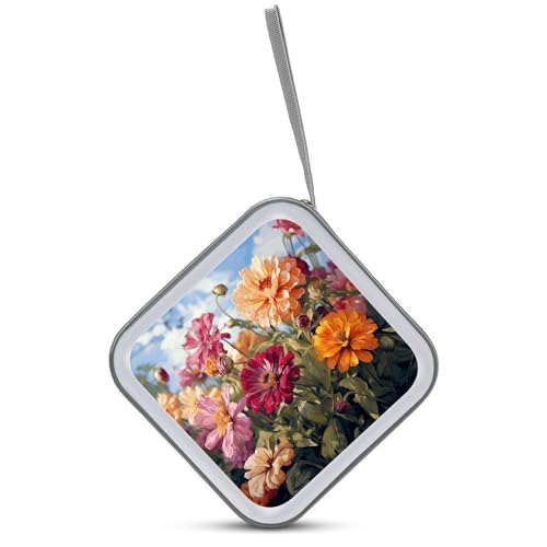 Rangement CD portable pour voiture et maison, étui rigide 40 DVD fleur d'été