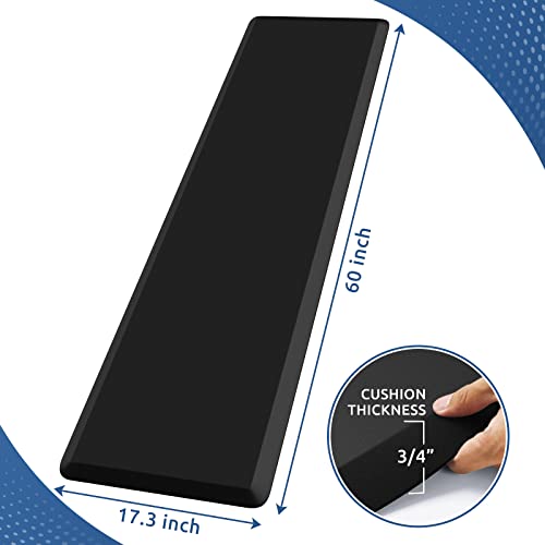 Image of KitchenClouds Kitchen Mat Cushioned Anti Fatigue Kitchen Rug 0.8inch Water Resistant Non Slip Kitchen Rugs and Mats Standing Desk Mat Comfort Floor Mats for Kitchen Sink Office (17.3 inchx60 inch,Black)