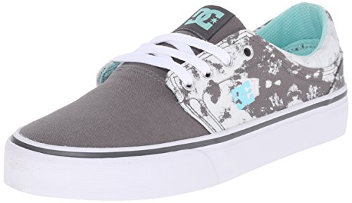 DC Women's Trase TX SE Skate Shoe, Grey/Black/White, 6 M US