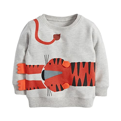 Jungen Sweatshirt Langarm 1-7 Jahre - Baumwolle Pullover Mit Dino Print