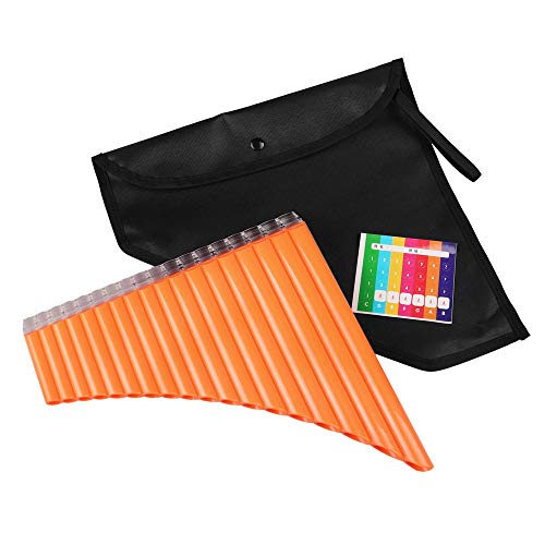 Mr.Power Pan flauta de 18 tubos C clave Panpipe instrumento de viento y bolsa para principiantes regalo de estudiante