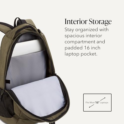 Image of SwissGear 5505 Cecil 16 inch Laptop Backpack Olive - Daily Laptop Bag with Gear Attachment Options - Multiple Organizer Pockets & Padded Shoulder Straps