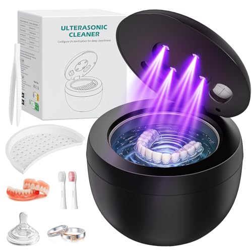 Limpiador Ultrasonidos Dental 45000Hz Ultrasonidos Limpieza con Lámpara UV y 4 Modos, 200ml Ultrasonic Retainer Cleaner Dental Pod para Dentaduras Postizas, Retenedores, Joyas Limpiador Ultrasonidos Dental 45000Hz Ultrasonidos Limpieza con Lámpara UV y 4 Modos, 200ml Ultrasonic Retainer Cleaner Dental Pod para Dentaduras Postizas, Retenedores, Joyas