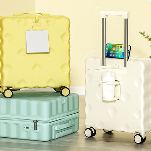 Hard Case Suitcases ,18",20" Expandable Carry On Luggage,Lightweight Travel Luggage,Suitcases With ABS+PC Hardshell, TSA Lock,Spinner Wheels,Airline Approved, For Men And Women(Yellow,20inch)2