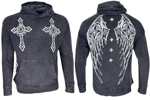Xtreme Couture By Affliction Unisex Oversized Boxy Pullover Hoodie Stone Ranger - Main Image