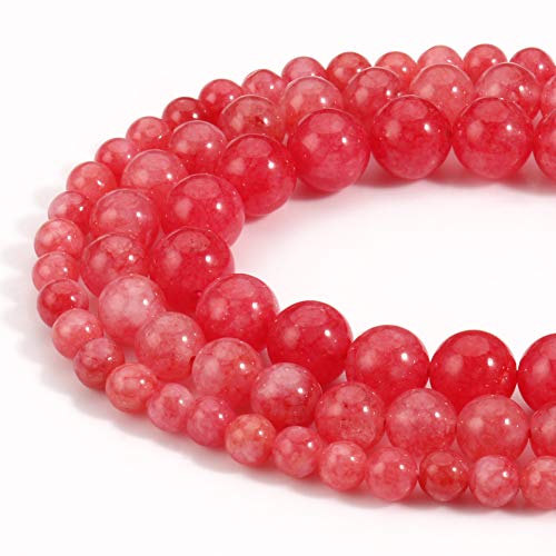 Polised Pink Red Chalcedony Gemstone 6Mm Round Loose Beads Natural Stone Beads For Jewelry Making #TOP1