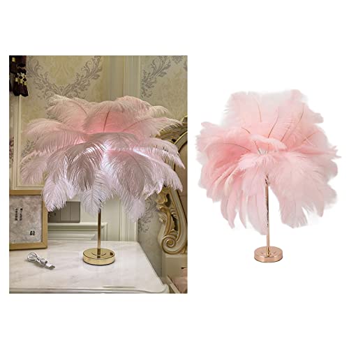 Ostrich, USB C Warm White Light Beside Table Lamp, with Plug in Wire, for Bedroom Nightstand Lamp Desk Night Light (Pink) - Image 2