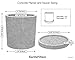Earth&Ware Set of 2 4-inch Gray Unglazed Cement Succulent Planter Pots with Drainage Hole and Removable Saucer