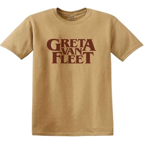 Greta Van Fleet T Shirt Band Logo Official Mens Old Gold L