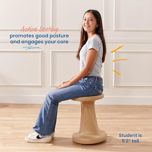 Image of ECR4Kids Twist Active Wobble Stool, 18in Seat Height, Classroom Furniture, Sand