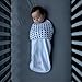 Nanit Breathing Wear Swaddle – Works with Nanit Pro Baby Monitor to Track Breathing Motion Sensor-Free, Real-Time Alerts, 100% Cotton, Size Large, 3-6 Months, Pebble Grey
