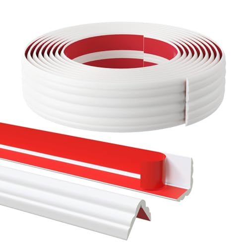 Pluden 20FT Flexible Wall Corner Protector Moulding Trim, Peel and Stick Inside & Outside Wall Corner Guards Edge Protector,Self Adhesive Molding Trim Strip for Edge Ceiling