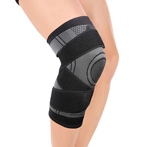 Best Knee Brace for Meniscus Tear 3D Weaving Knee Brace Breathable Sleeve Support for Running Jogging Sports (Gray,XXXL)4