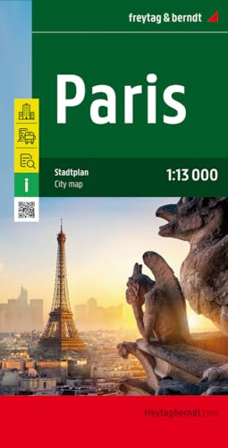 Paris, Stadtplan 1:13.000: Touristische Informationen. Straßenverzeichnis. Öffentliche Verkehrsmittel (freytag & berndt Stadtplan)