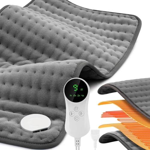 El Mejor Listado de Cobertores electricos los 5 mejores. 48 Almohadilla Térmica Eléctrica, Manta Termica, Compresas Calientes Terapeuticas, 9 Niveles de Calor y 4 Ajustes de Temporizador con Apagado Automático, para Alivio de...