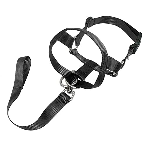 WUDQIJI Ausbildungsgeschirr Hundehalfter Haustier Maulkorb Für Hunde Maulkorb Hunde Trainingsmaulkorb Hund Maulkorb Schwarz Hundemundschutz Training Halter verhindert Bellen Beißen und Kauen (L)