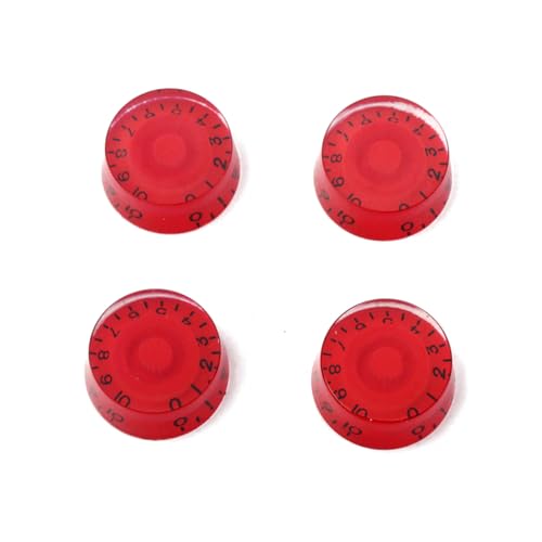 Abaodam 4pcs Guitar Knobs Volume Tone Control Knobs Cap Black Guitar Parts Gd35