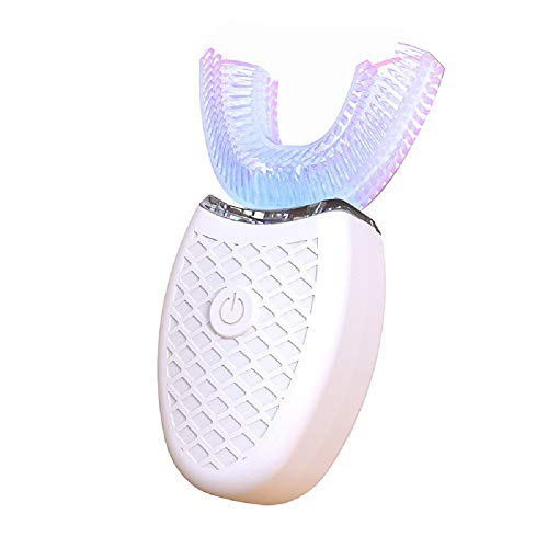 Ultrasonic Electric Toothbrush 360° Sonic Toothbrush for Adults Rechargeable Portable Automatic LED Light Infrared Protecting for Gums IPX7 Waterproof Hands Free (Whit)