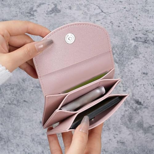 PU Leather Business Card Case, Business Name Card Holder Wallet with Magnetic Shut Pocket Holder for Women Credit ID Card, Leather Card Case, Small Wallet (Purple)4