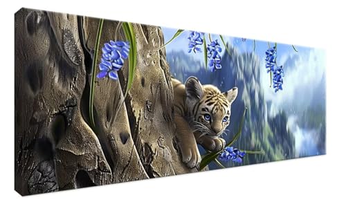 Peinture diamant kit complet tigre orchidée strass point de croix broderie ZX-5 70x40