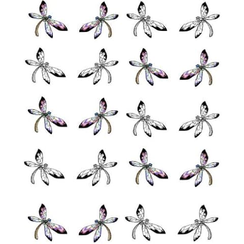 Silhouette Dragonfly Waterslide Nail Art Decals Cover