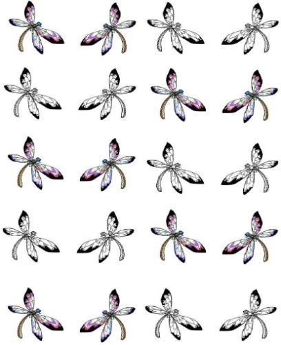 Silhouette Dragonfly Waterslide Nail Art Decals
