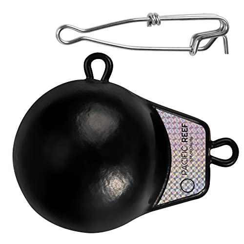 PacificReef Downrigger Weight Coated Ball [4lbs 6lbs 8lbs 10lbs 12lbs 15lbs] - Sinker for Downriggers Weight Pancake Oval Canon Ball with Protective Vinyl Coating for Salmon (4 lbs)