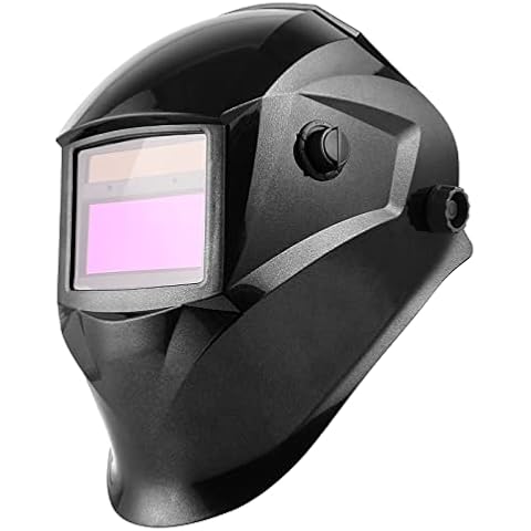 Schweißhelm, Automatik Schweißhelm mit Uv-Schutz: 16 Stufen, (Dunkelzustand: DIN 9-13 freie Einstellung), Großem Sichtfeld(96 x 48mm), für alle Schweißanwendungen Cover