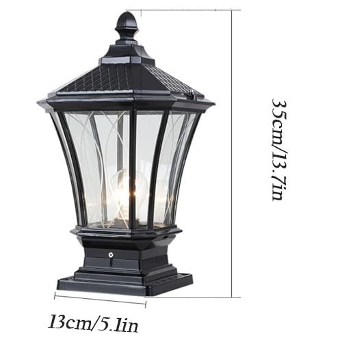 Lámpara de columna moderna para exterior con poste de metal impermeable para patio 4