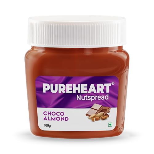 Image of Pureheart Choco Almond Nut Spread (100 gm) Delicious, Smooth and Creamy Snack, Nutty Chocolate Almond Spread for Breakfast