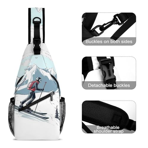 Mochila Deportiva Tipo Sling Bag Blanca miniatura 3