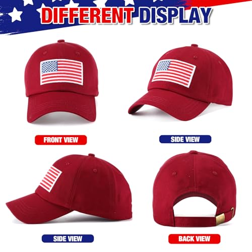 Image of Tarpop 6 Pcs American Flag Baseball Cap 250th Anniversary Tactical American Flag Hats Adjustable Washed Us Cap for Women Men