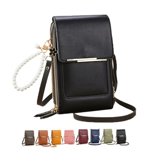 Sac à bandoulière pour téléphone à écran tactile avec système antivol et porte-clés
