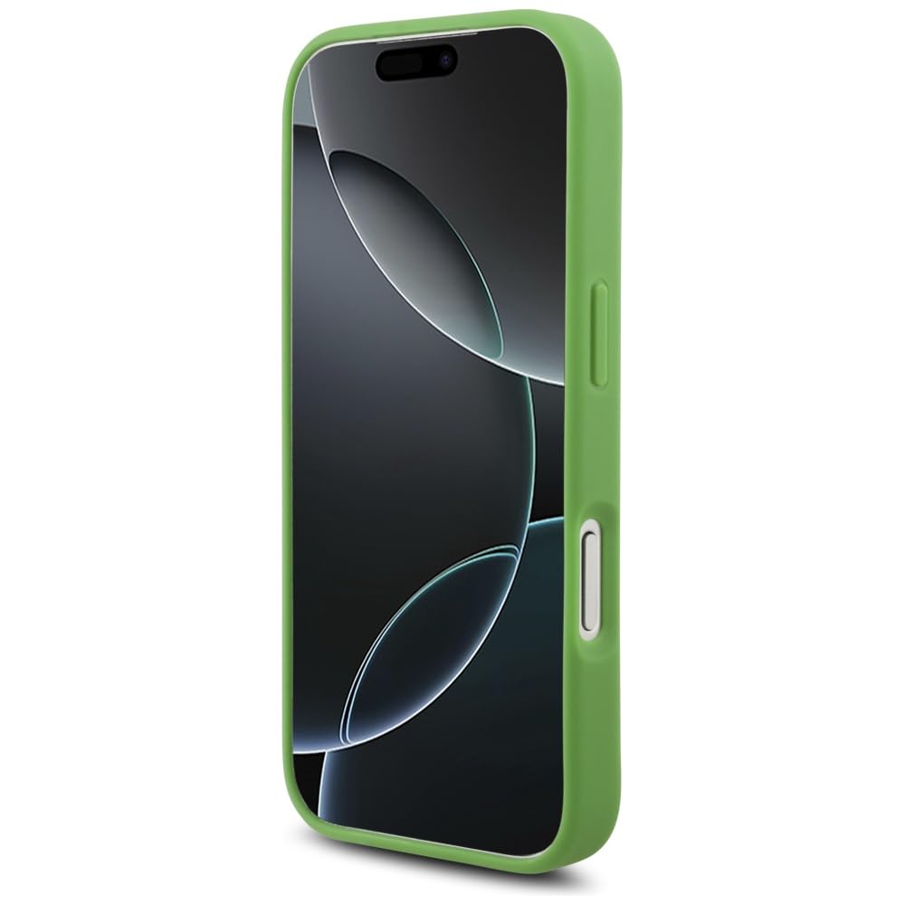 CG MOBILE Lacoste Iconic Petit Piqué Logo tissé Compatible avec MagSafe Coque pour iPhone 17 Pro (vert)