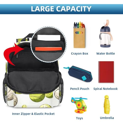 Sac à dos décontracté multicolore motif tennis stylé pour petits - 5