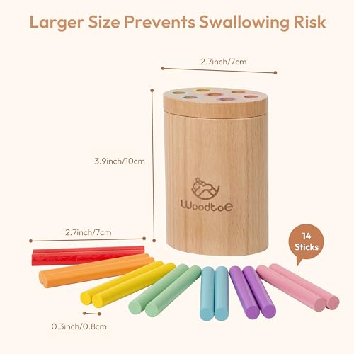 Image of Montessori Sorting Sticks Toy, Wooden Sensory Toy for Toddlers Ages 1-3