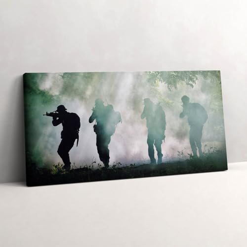 Armée dans la forêt tableau militaire déco idéale pour bureau et salon industriel
