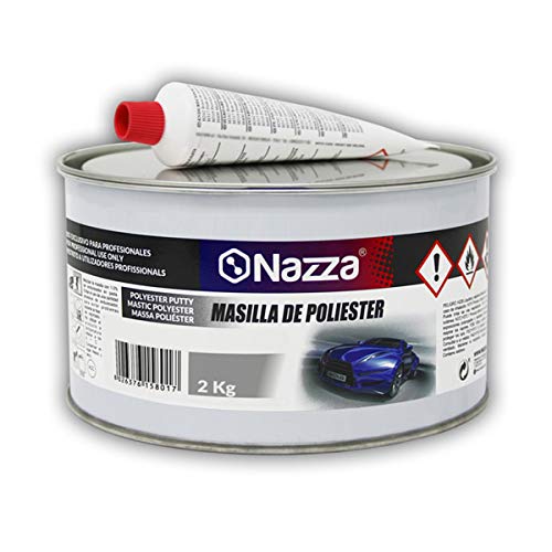 Masilla Poliéster para Coche y otros Vehículos - Incluye Catalizador - Compuesta únicamente de Poliéster para desperfectos leves - 1,8 Kg