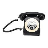 MENDUNER Retro-Bluetooth-Telefon, Tischtelefon Im Vintage-Stil mit Hörer und Freisprecheinrichtung, für den Privaten und Geschäftlichen Gebrauch mit -Smartphones und Tablets (Black)