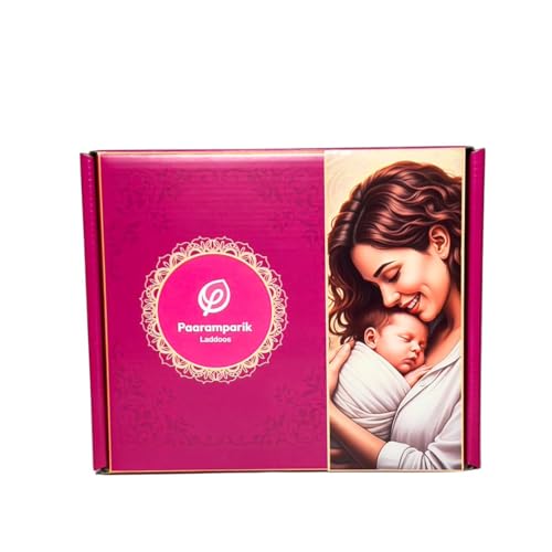 Image of Paaramparik Post Delivery Hamper|New om Gifts| Gond Laddu Lactation Laddu, Roasted Millets Namkeen, Herbal Tea Set| Dry Fruits, Shatavari (Mom Hamper)