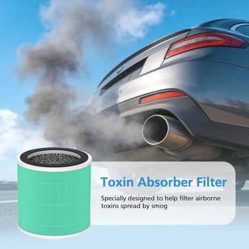 Image of 2 Pack PX500 Toxin Absorber Replacement Filter Compatible with Purivortex PX500 Air Purifier, 3-in-1 HEPA Replacement Filter for Home Large Room, Green