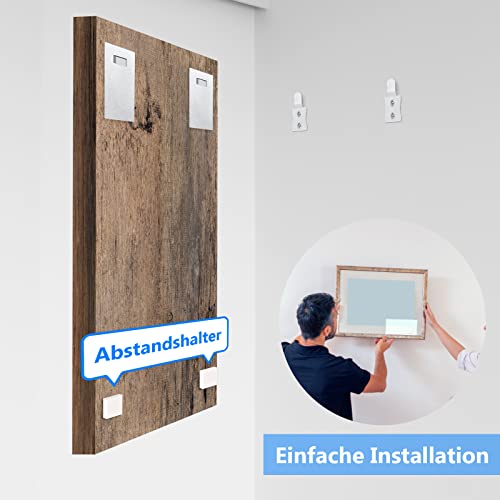 JAYZUUM Alu Dibond und Acrylglas Aufhängung, selbstklebende Bildaufhängung spiegelhalterung - Befestigungsset zum Aufhängen für Bilder oder Spiegel, bis zu 8kg (Silber 4er Set)