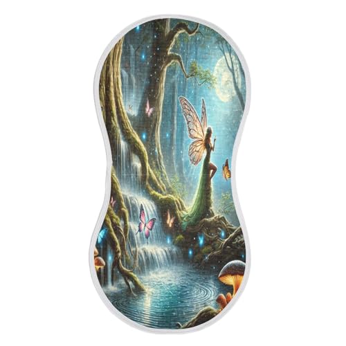 Fairy Blue Baby Burp Cloths Muslin Burp Cloths Soft Burp Cloth Burp Rags Cotton Burp Clothes Absorbent for Newborn Girl Unisex Boy 1 Pack 22x11 Inches